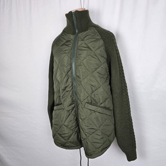 Unbranded Utility Jacket Women's Small Green Full Zip Up Pockets Quilted NWOT - Picture 4 of 16